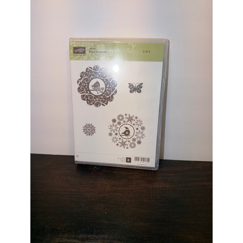 Stampin Up Four Seasons‎ Holiday Clear Mount Rubber Stamp Set Birds Snowflakes